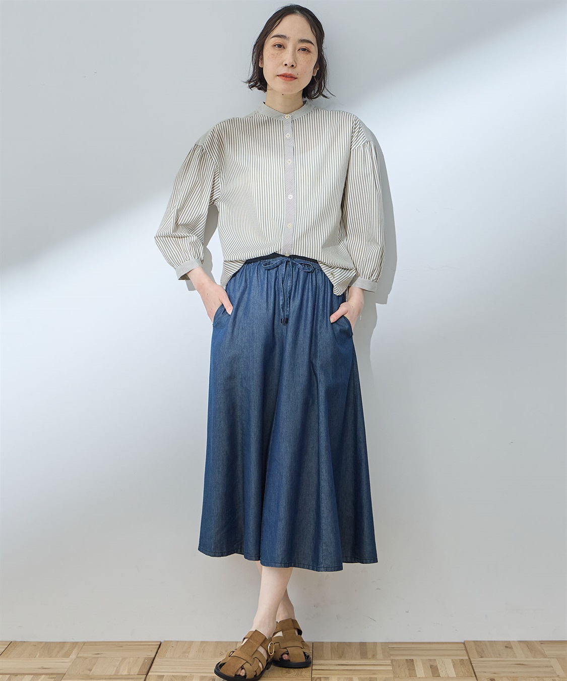 DECOY ストライプ切替シャツ_sub_17