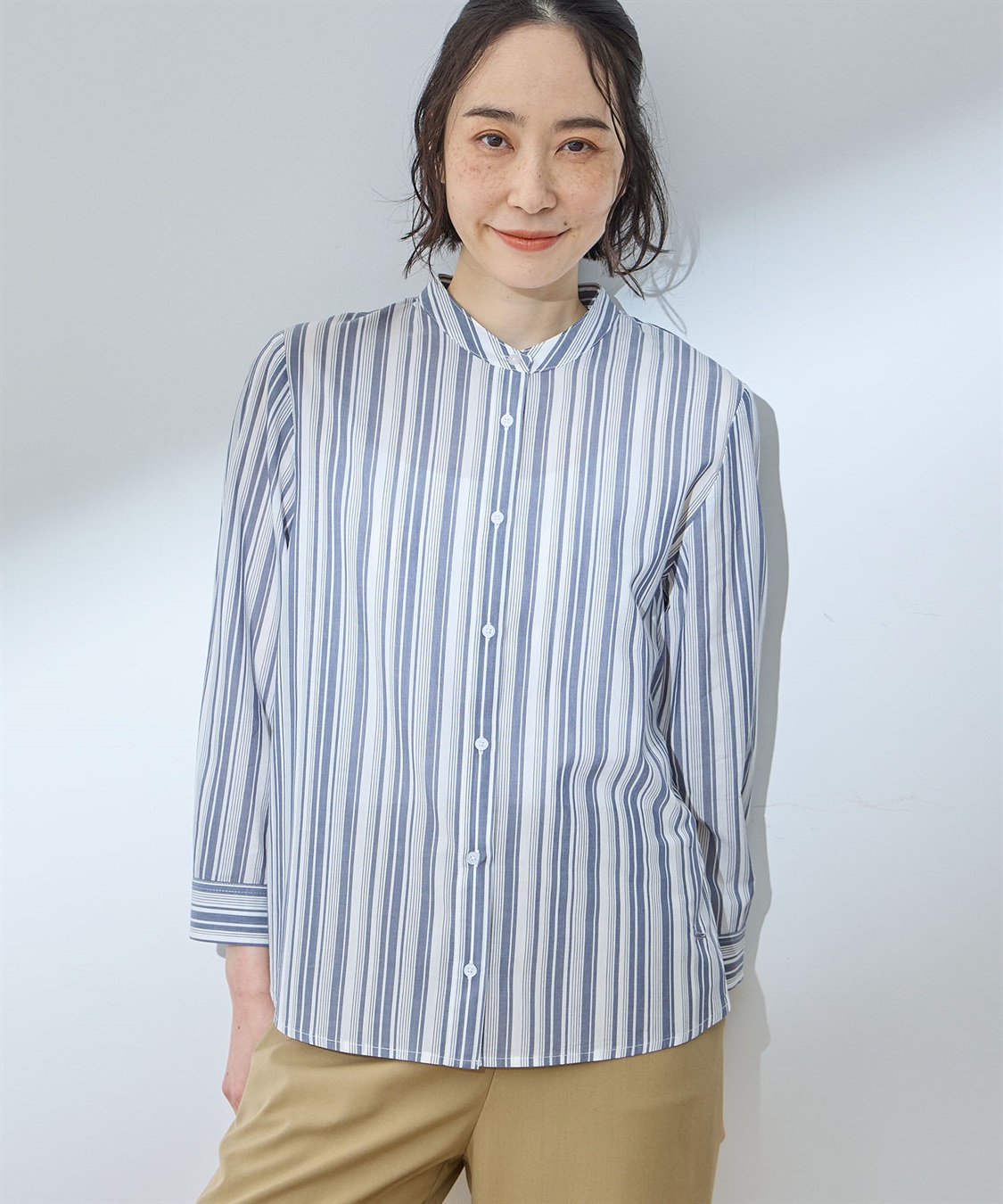 DECOY マルチストライプドルマンスリーブブラウス_sub_1