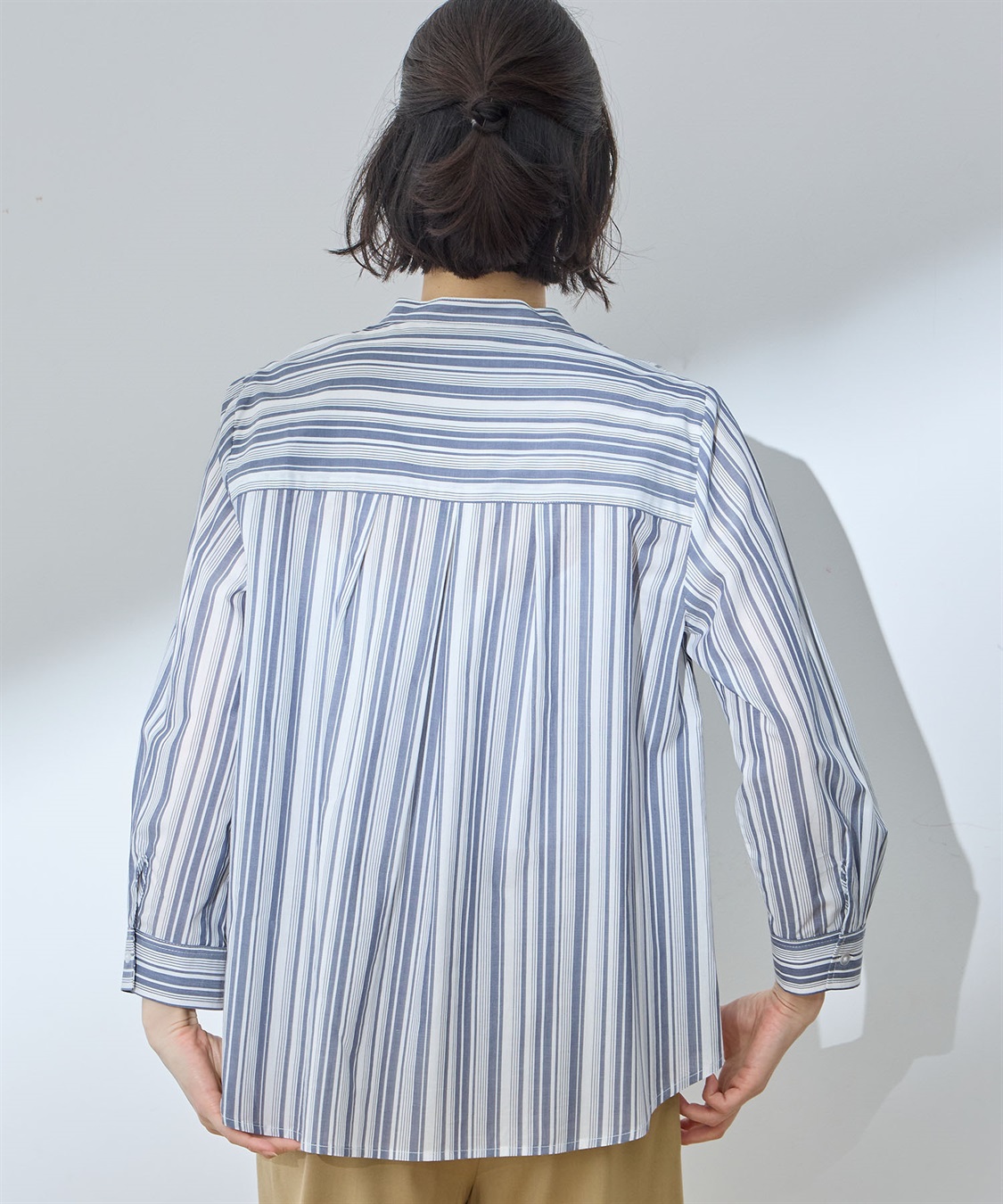 DECOY マルチストライプドルマンスリーブブラウス_sub_3