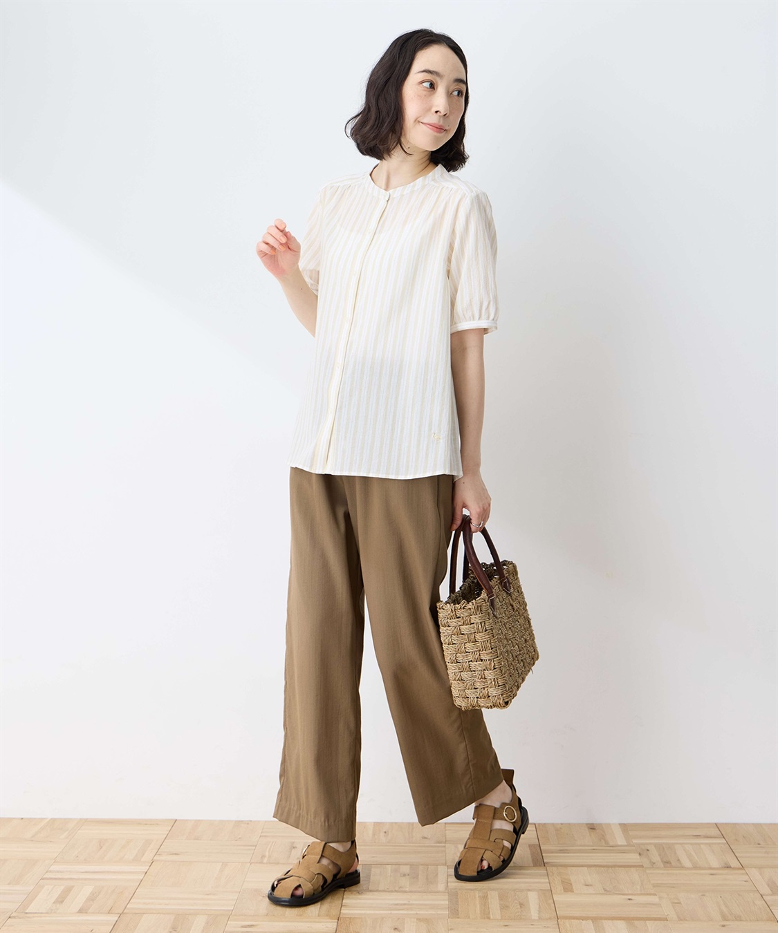 DECOY オーガニックコットンストライプブラウス_sub_2