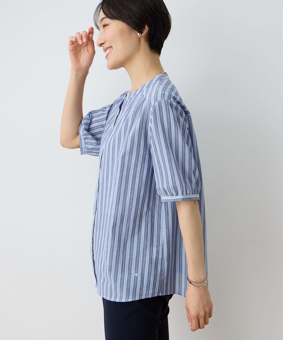 DECOY オーガニックコットンストライプブラウス_sub_6