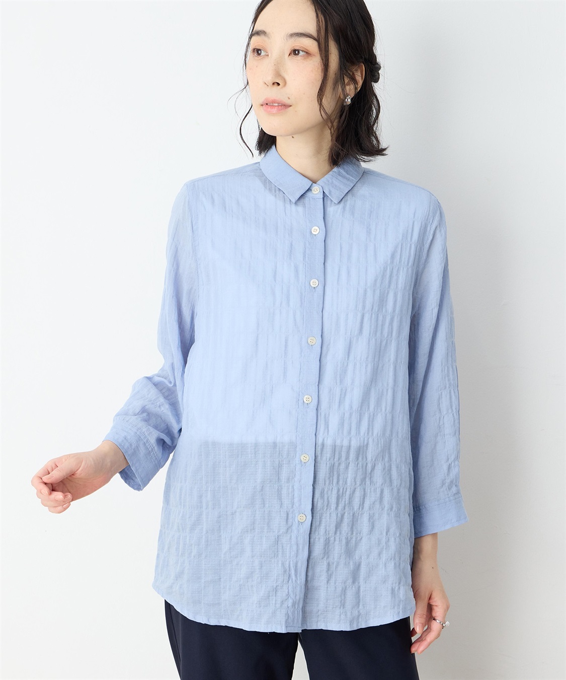 ドビーシャーリングチュニックブラウス DECOY｜クロスプラス公式通販サイト