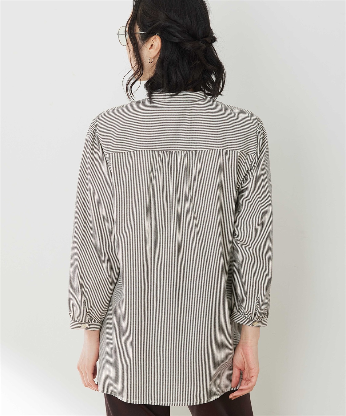 DECOY 刺しゅうストライプブラウス_sub_3