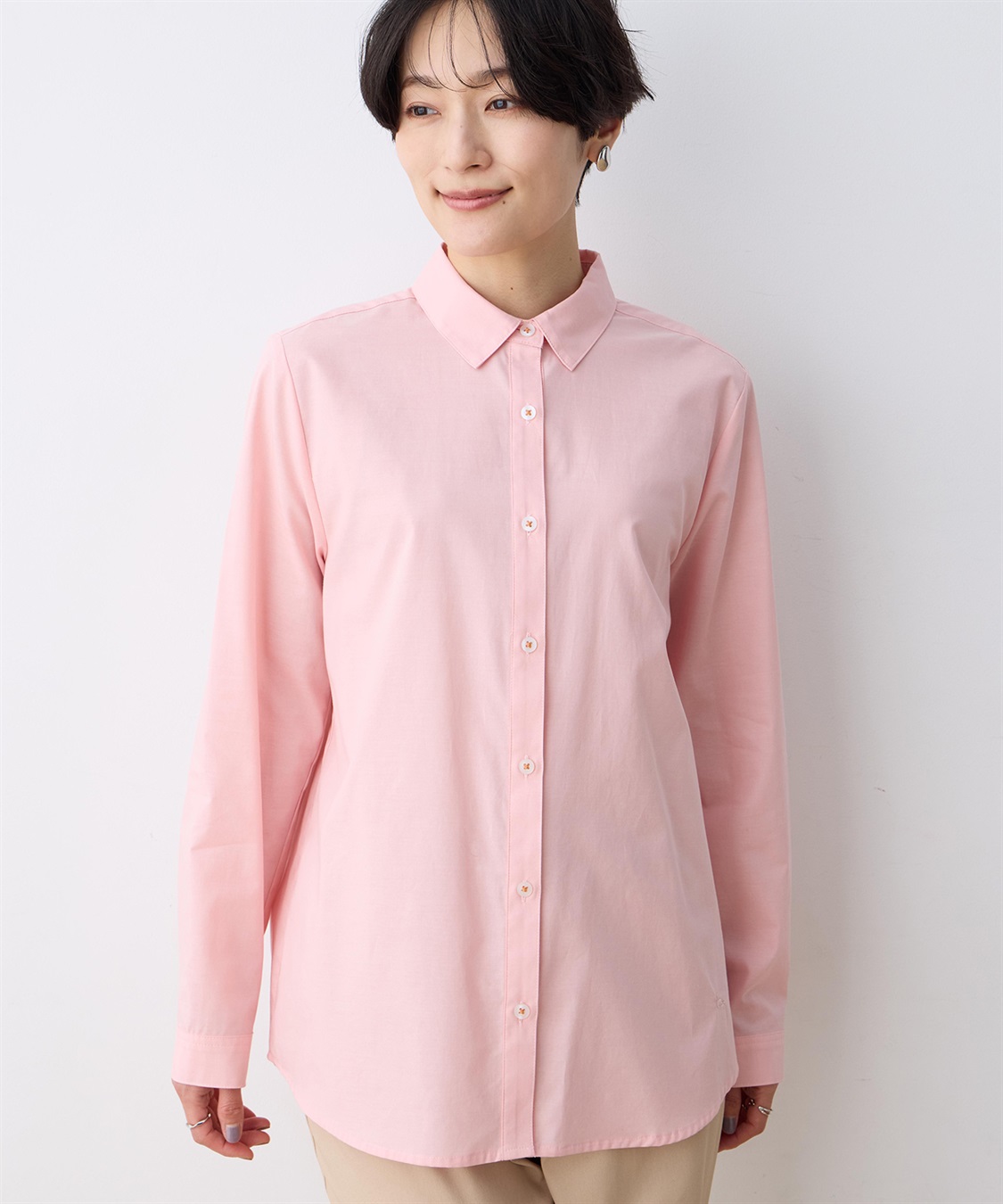 DECOY レギュラーカラーシャツブラウス【綿100％・シワになりにくい】_sub_1