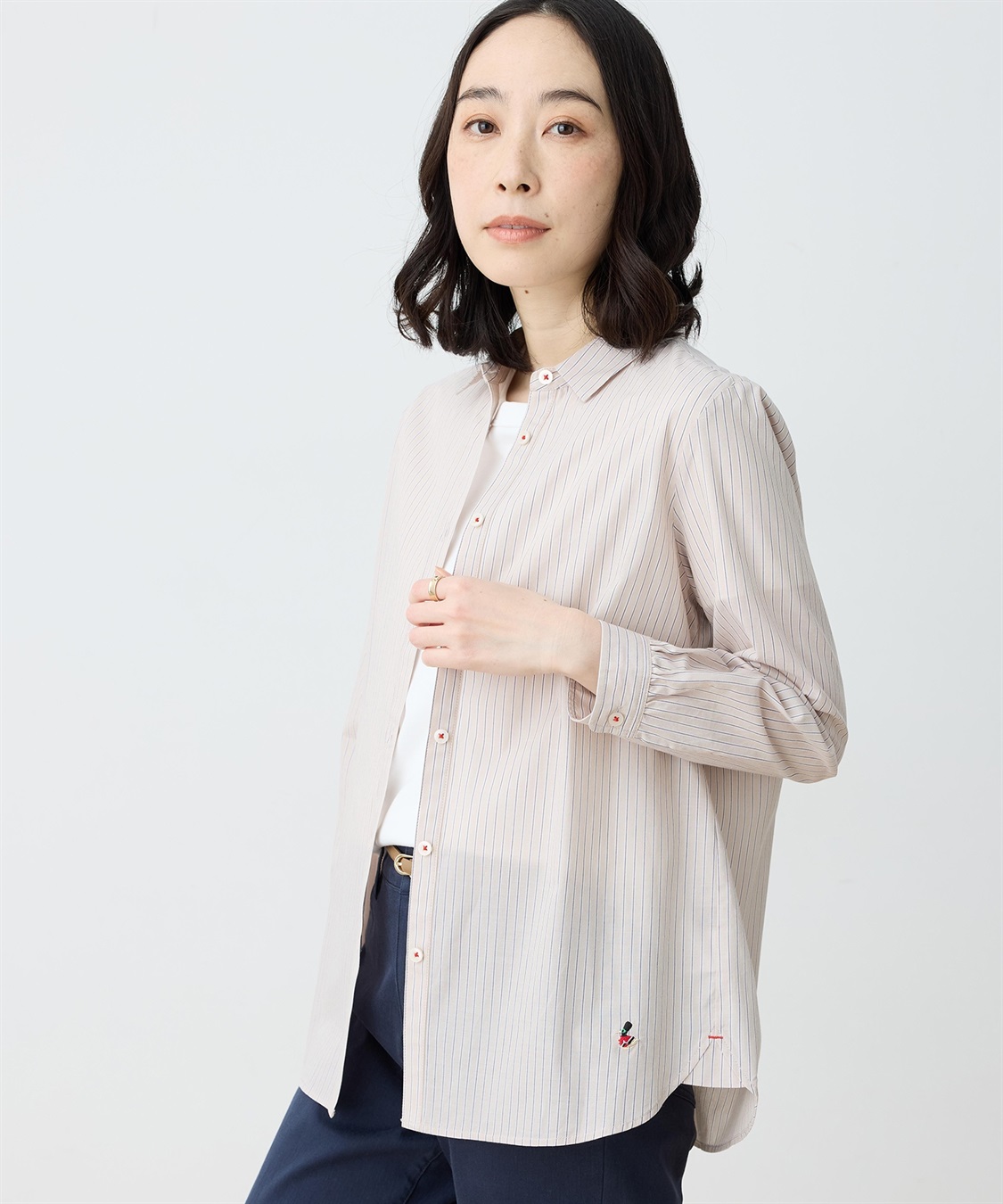 DECOY 【chiyoさんコラボ】ロンドンマーチストライプブラウス【オーガニックコットンブレンド】_sub_4