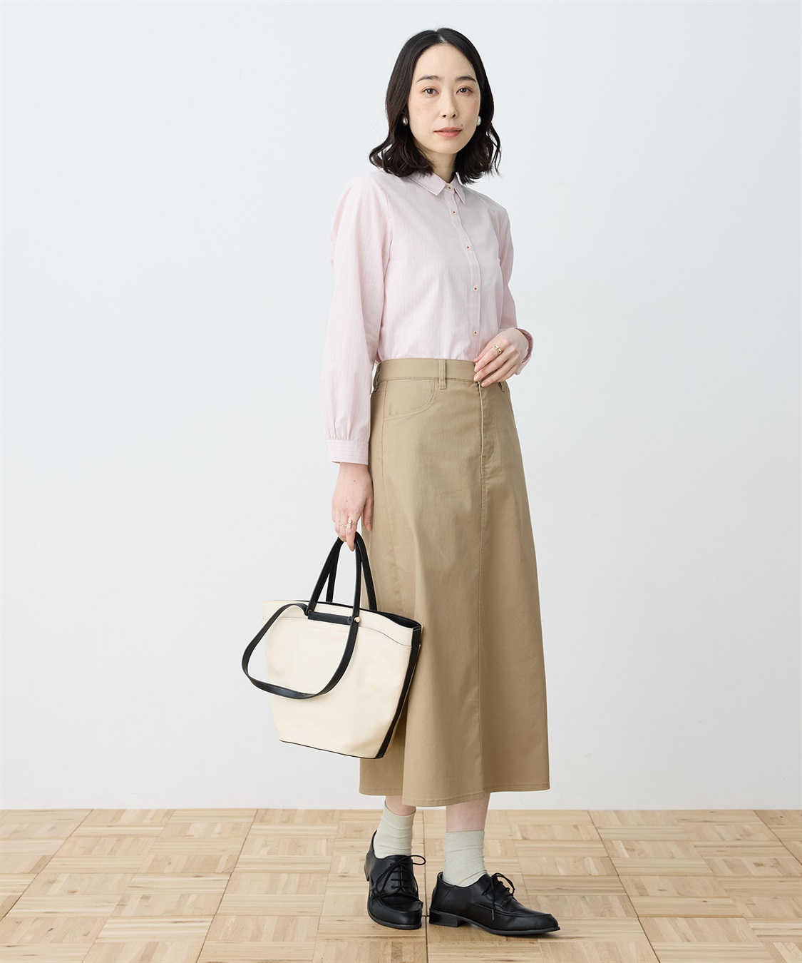 DECOY 【chiyoさんコラボ】ロンドンマーチストライプブラウス【オーガニックコットンブレンド】_sub_8