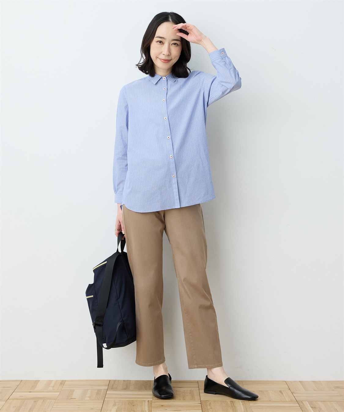 DECOY 【chiyoさんコラボ】ロンドンマーチストライプブラウス【オーガニックコットンブレンド】_sub_9