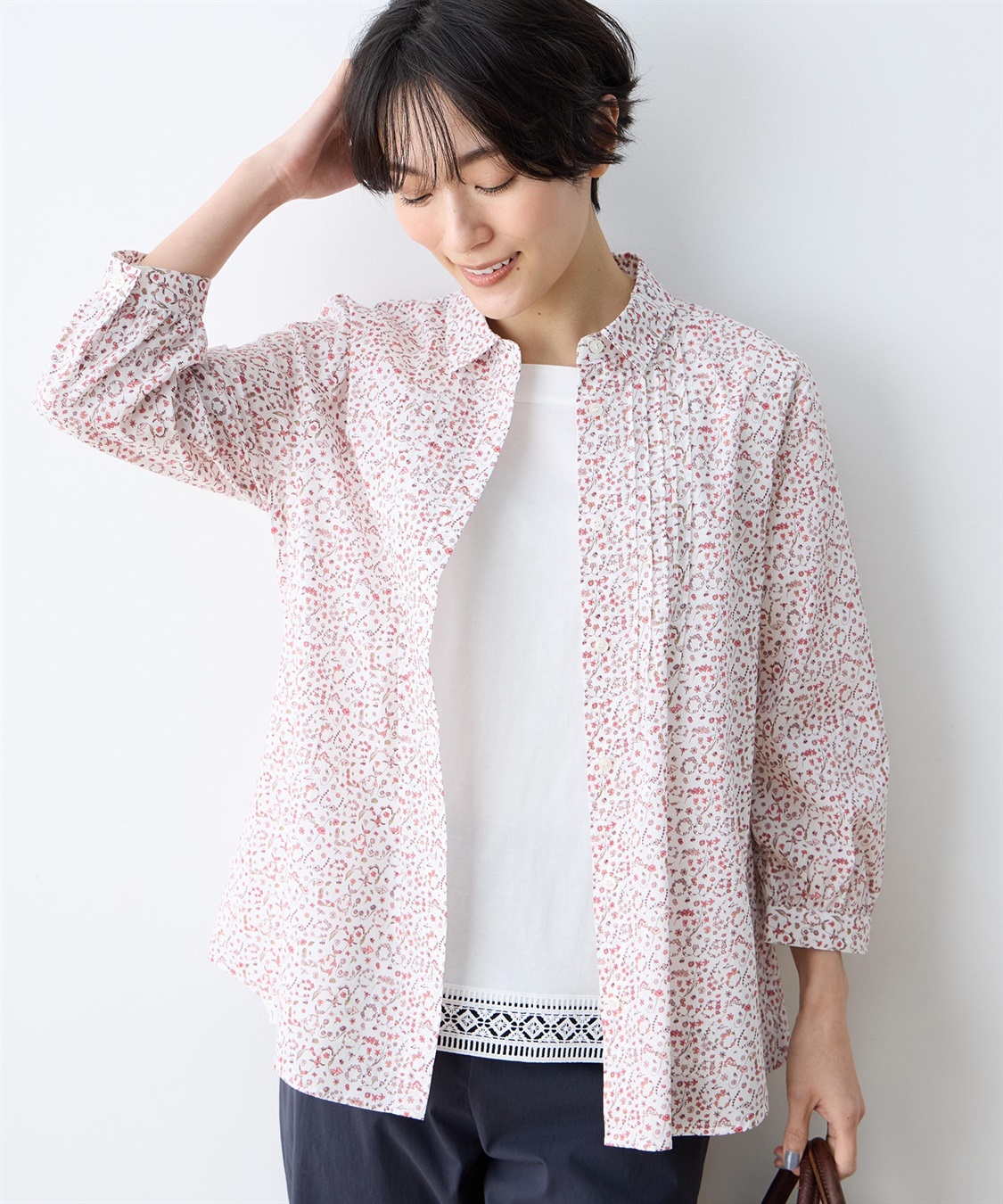 DECOY 【Liberty】リバティプリントピンタックブラウス_sub_3