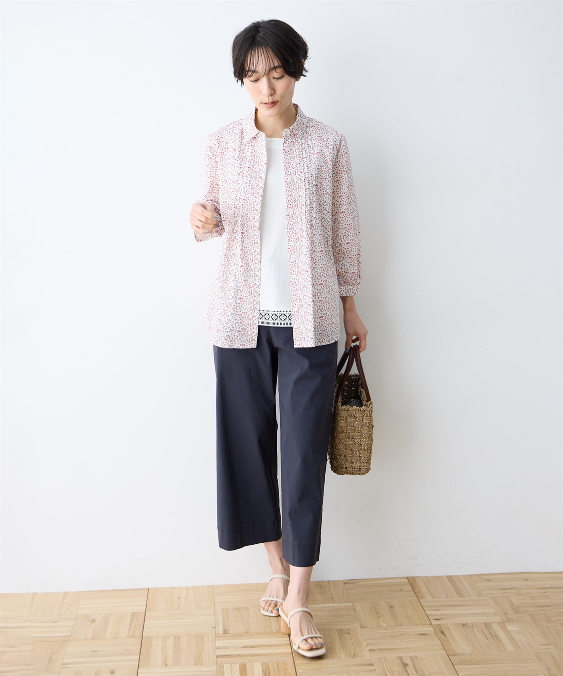 DECOY 【Liberty】リバティプリントピンタックブラウス_sub_4