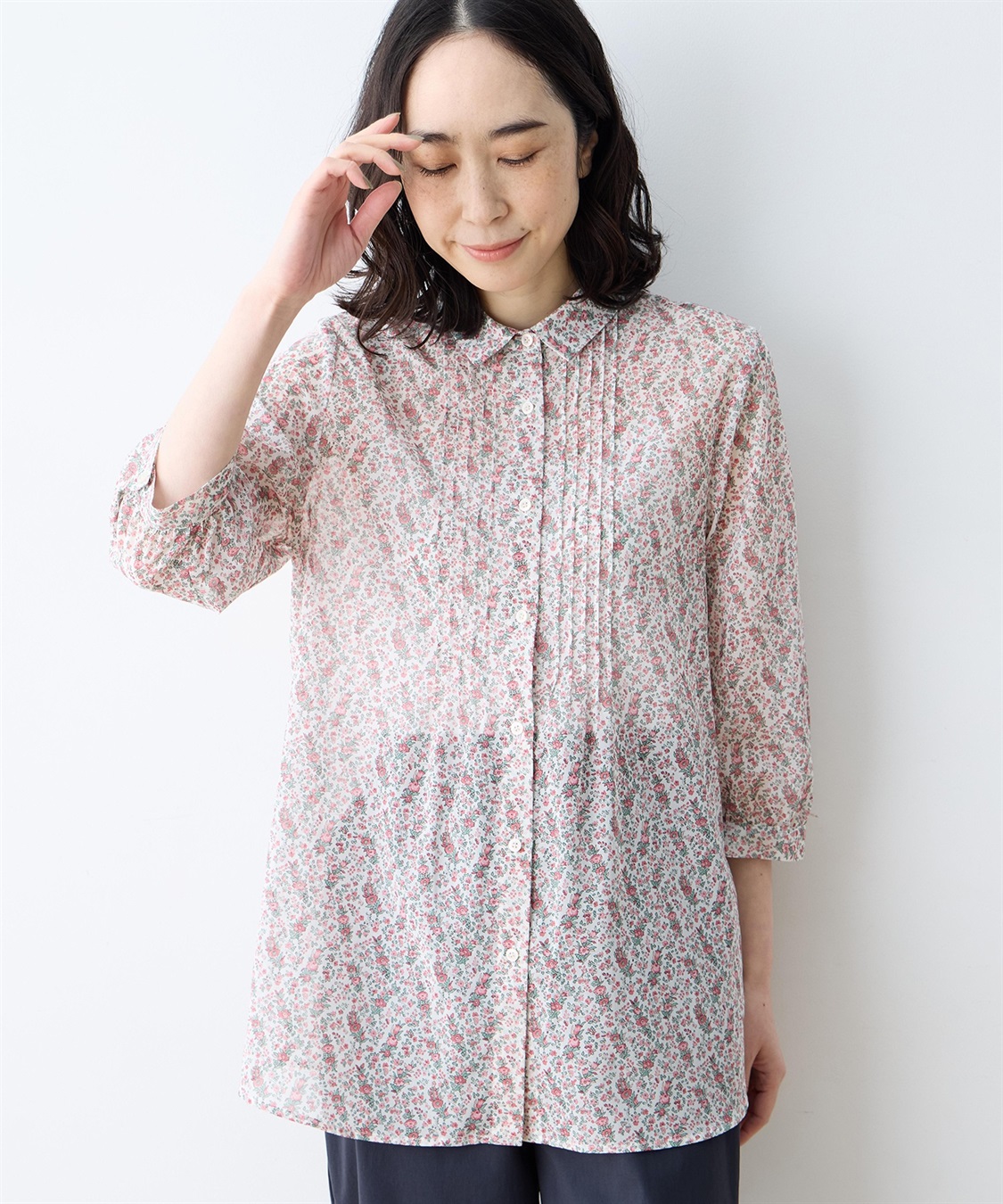 DECOY 【Liberty】リバティプリントボイルピンタックブラウス_sub_4