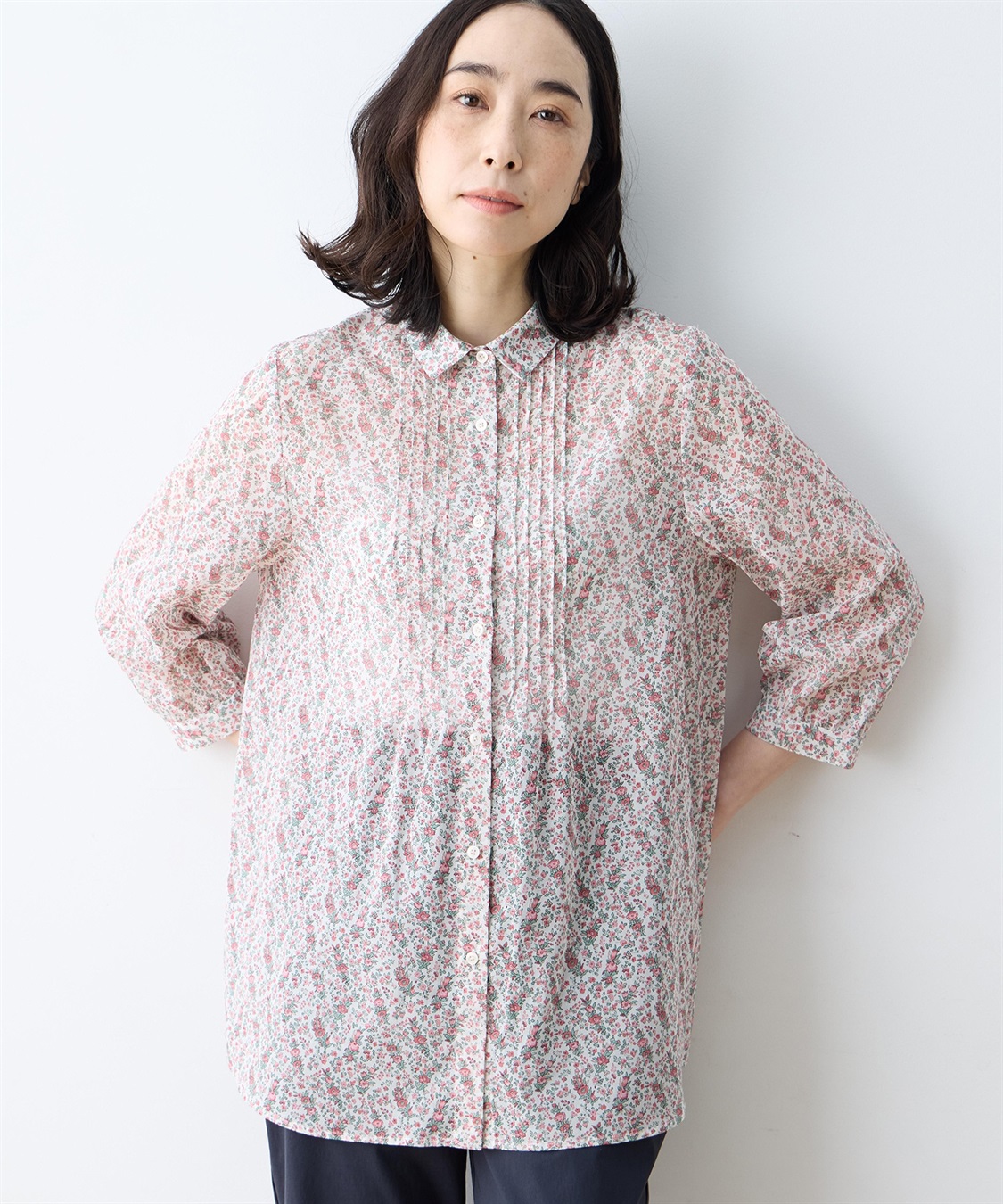 DECOY 【Liberty】リバティプリントボイルピンタックブラウス_sub_5