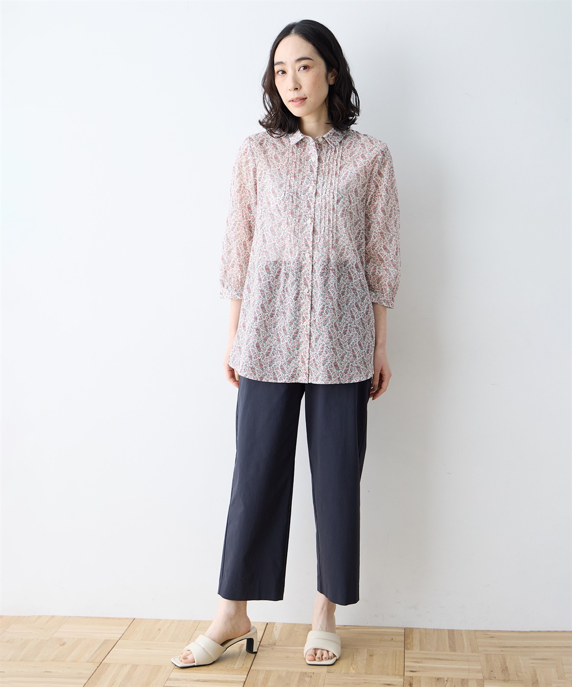 DECOY 【Liberty】リバティプリントボイルピンタックブラウス_sub_7