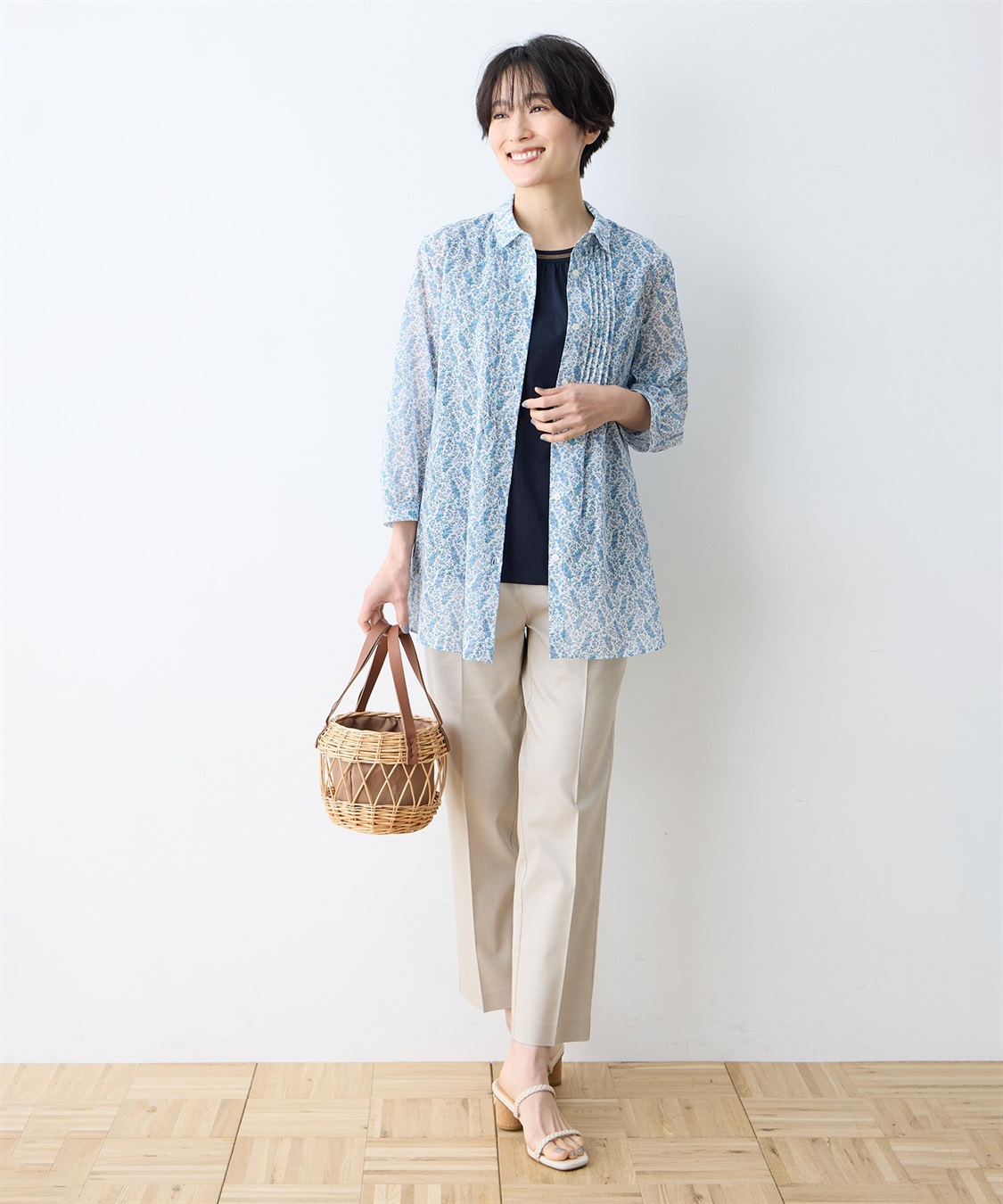 DECOY 【Liberty】リバティプリントボイルピンタックブラウス_sub_8