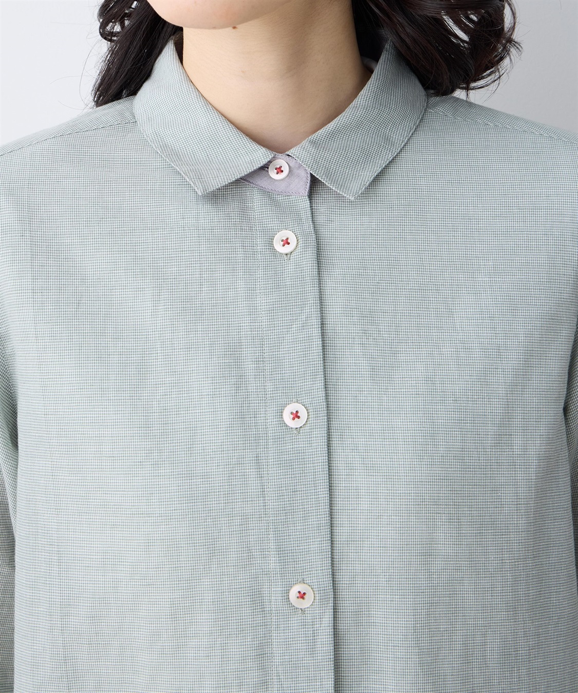 DECOY ミニチェック柄ポケット付きシャツ_sub_9