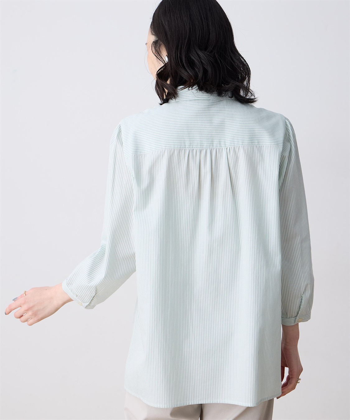 DECOY 刺しゅうストライプブラウス_sub_3