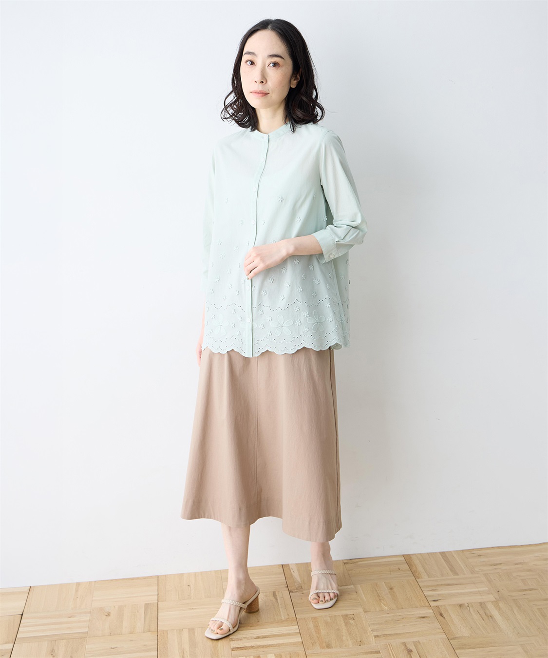 フェンディ フラワープリント シアーシルク ベルスリーブブラウス 40 フラワーモチーフ付きシアーブラウス（83036405） | Rose