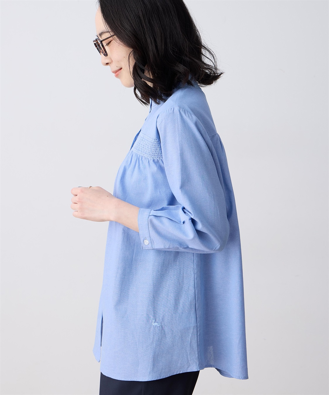 DECOY シャンブレー刺しゅうブラウス_sub_1