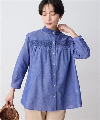 DECOY シャンブレー刺しゅうブラウス_subthumb_3