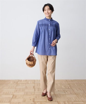 DECOY シャンブレー刺しゅうブラウス_subthumb_4