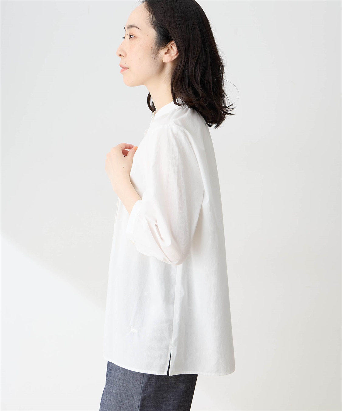 DECOY ひやさらコットンギャザーシャツ【冷感】【UVカット】【ひやさら・UVカット・オーガニックコットン】_sub_2