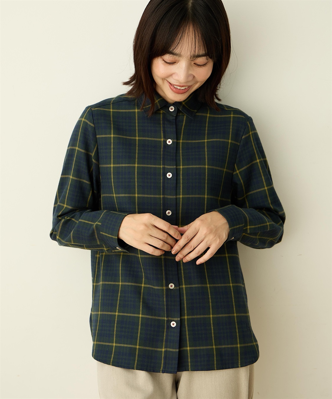 DECOY タータンチェックレギュラーカラーシャツ【オーガニックコットンブレンド】_sub_4