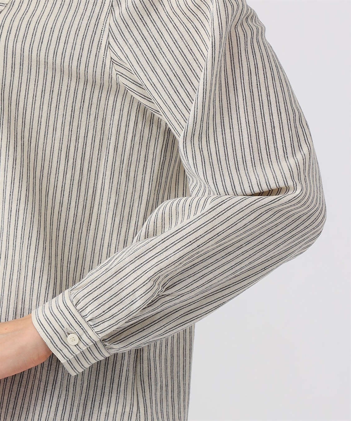 DECOY 衿フリルストライプシャツ_sub_4