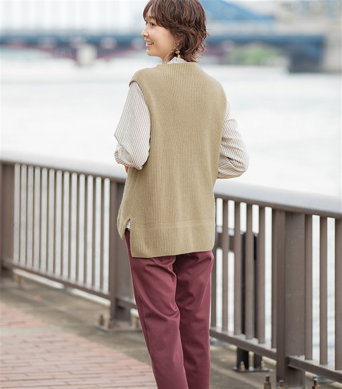 DECOY 衿フリルストライプシャツ_sub_11