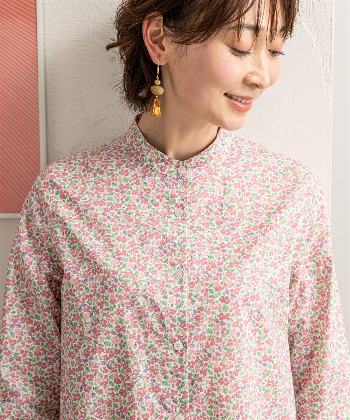 DECOY 花柄オーガニックコットンブラウス_sub_13