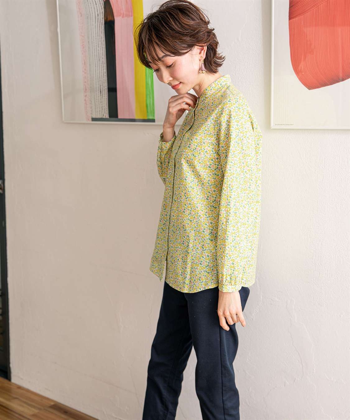 DECOY 花柄オーガニックコットンブラウス_sub_16