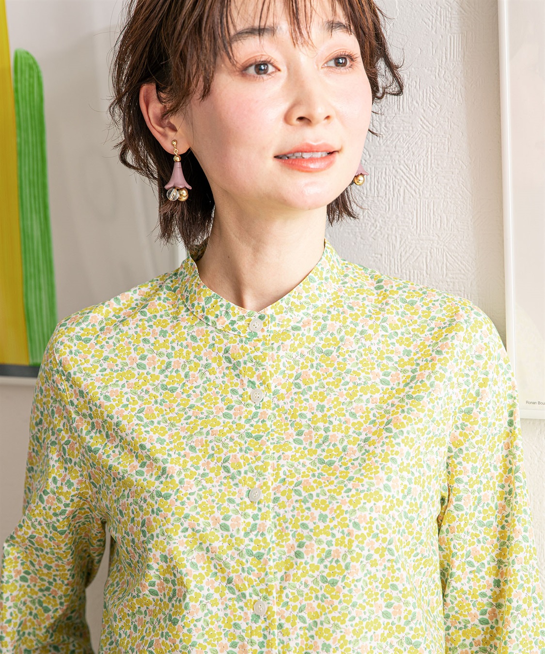 DECOY 花柄オーガニックコットンブラウス_sub_17