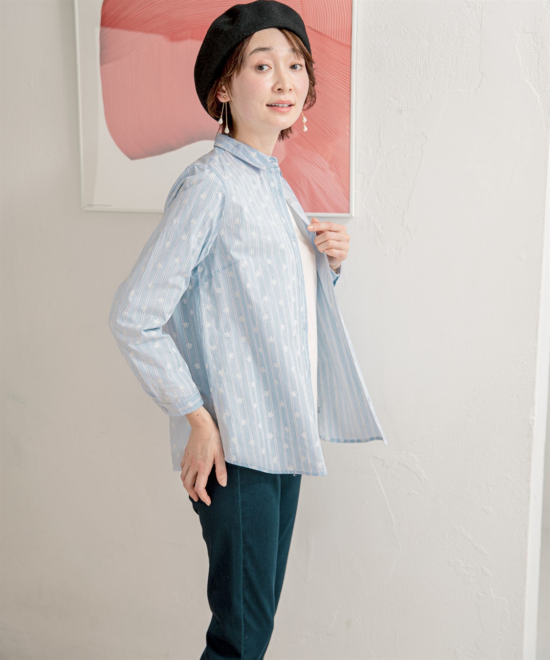 DECOY ストライププリントオーガニックコットンシャツ_sub_12