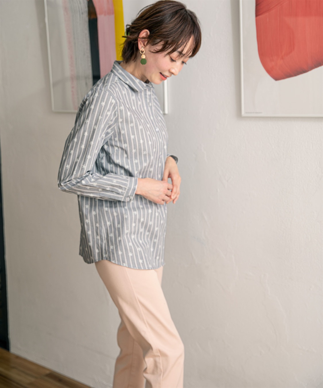 DECOY ストライププリントオーガニックコットンシャツ_sub_17