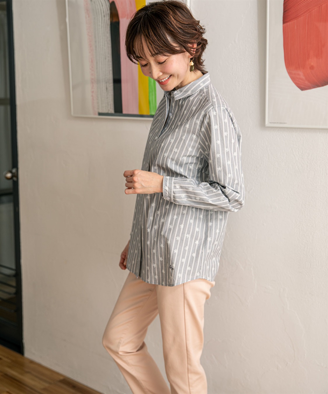 DECOY ストライププリントオーガニックコットンシャツ_sub_19