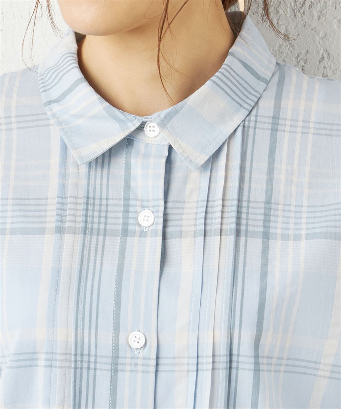 DECOY オーガニックコットンチェックシャツチュニック_sub_3