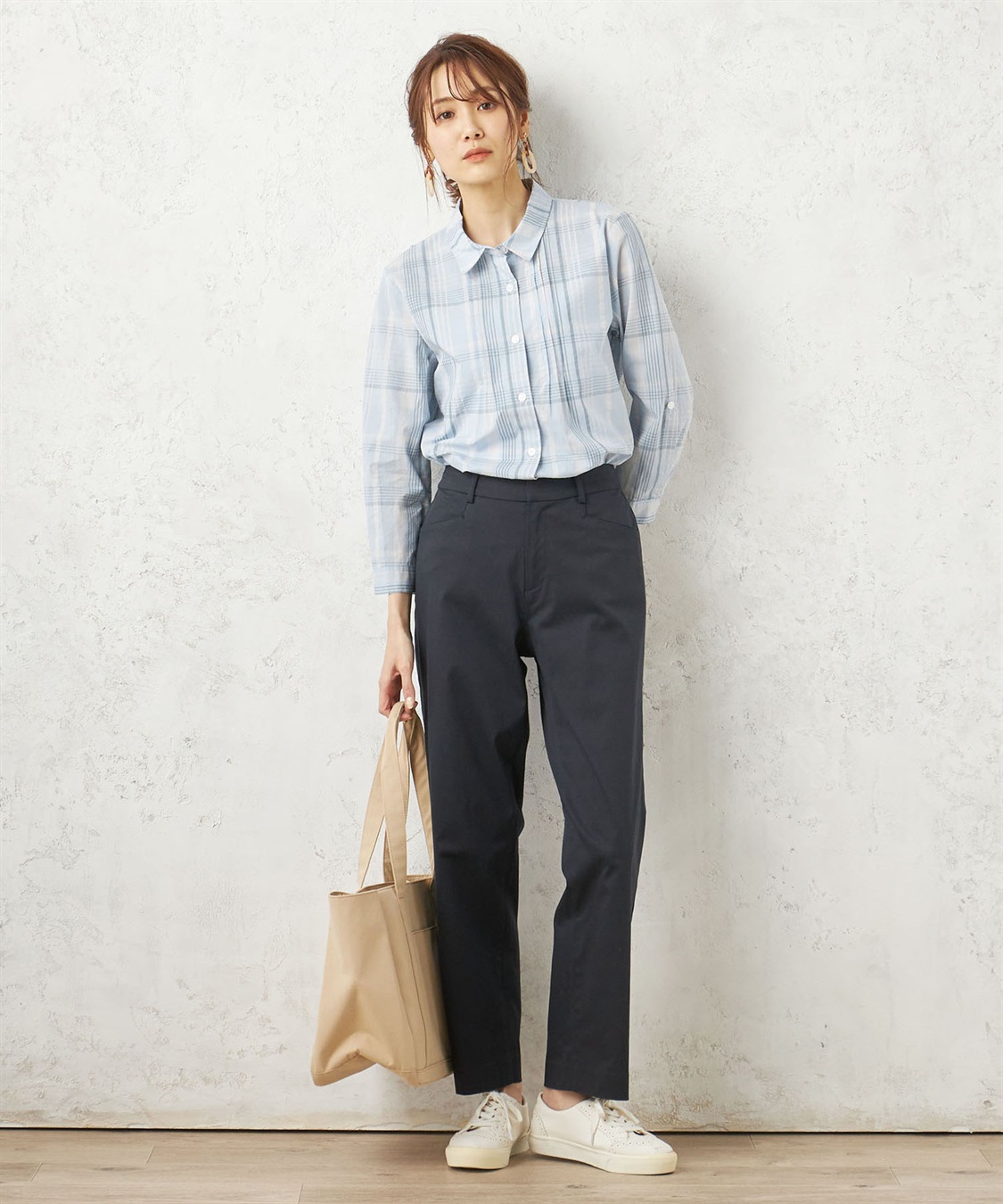 DECOY オーガニックコットンチェックシャツチュニック_sub_9