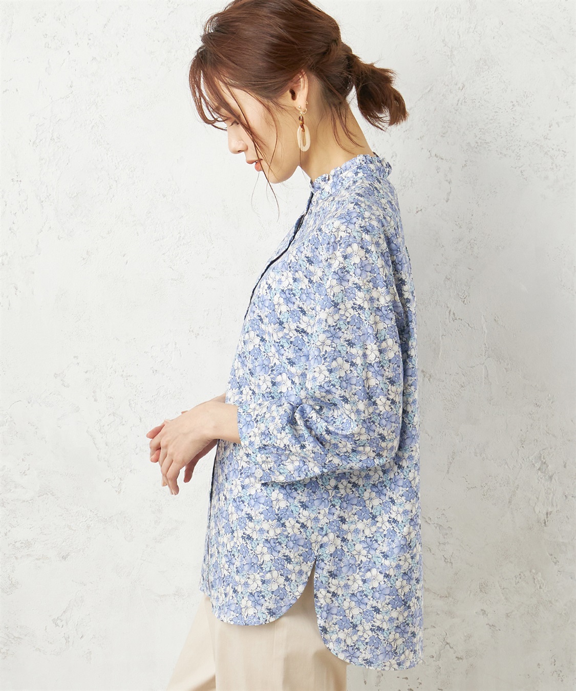 DECOY オーガニックコットン花柄プリントブラウス_sub_2