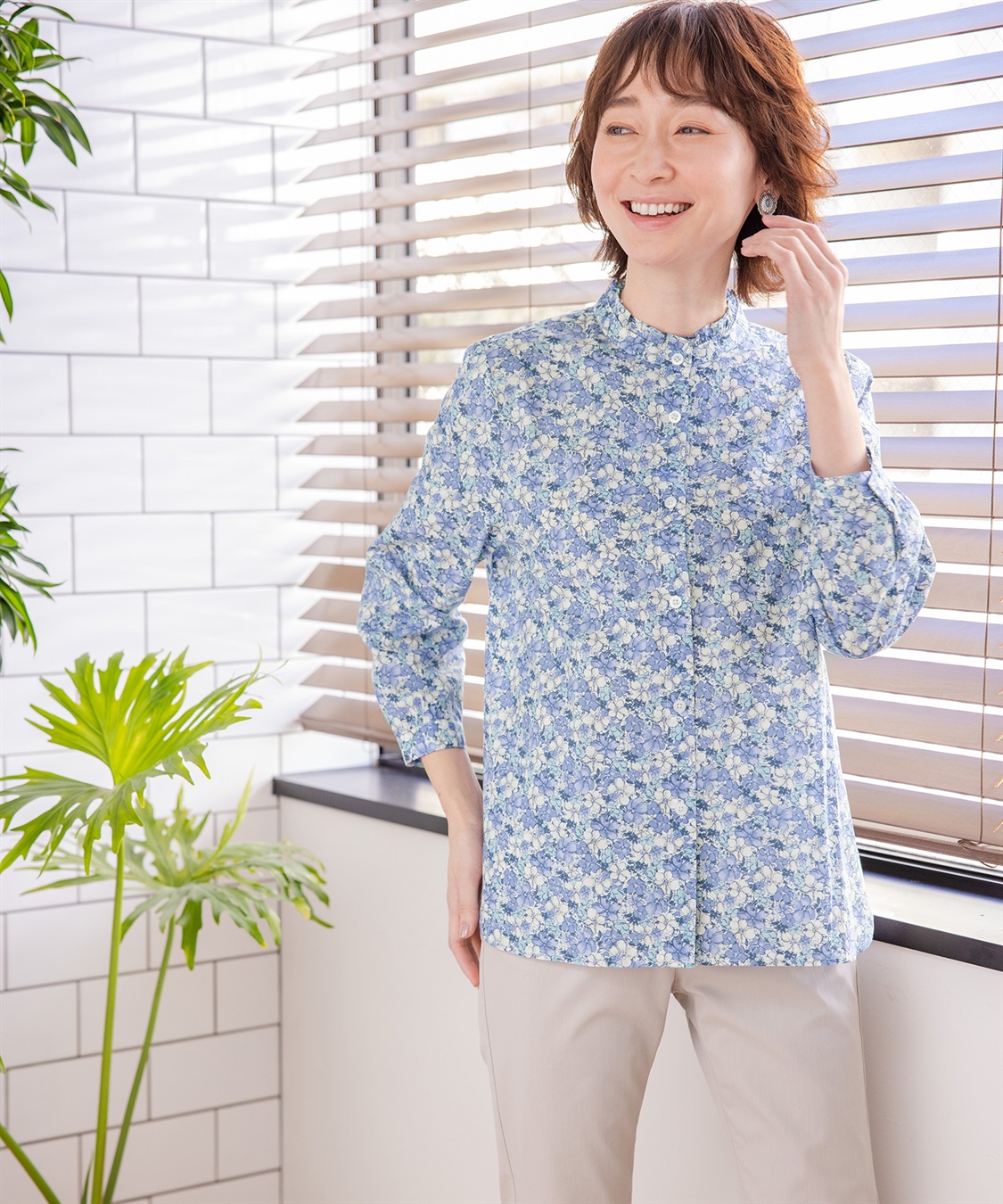 DECOY オーガニックコットン花柄プリントブラウス_sub_11