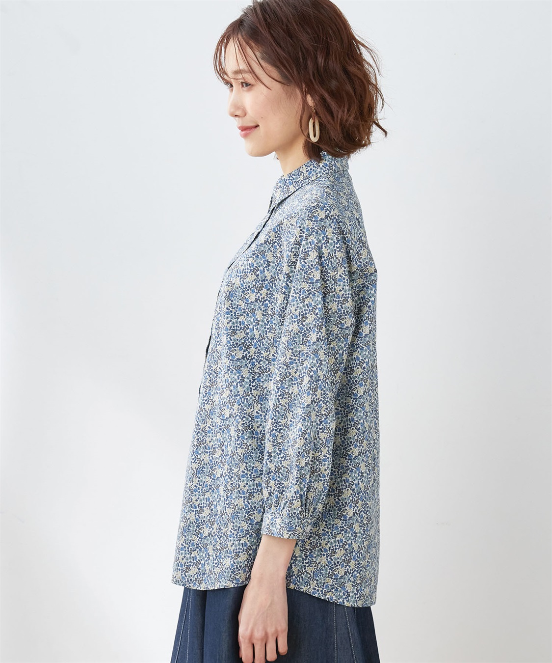 DECOY リバティ小花プリントブラウス_sub_2