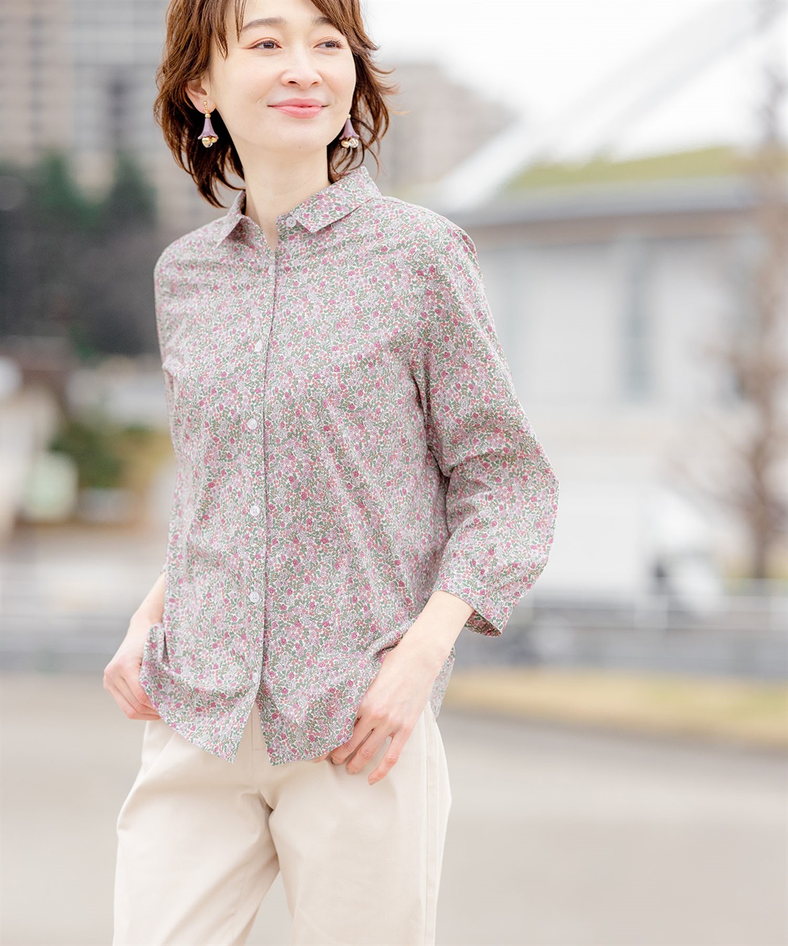 DECOY リバティ小花プリントブラウス_sub_10