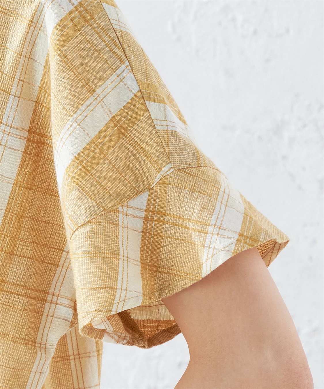 DECOY リネンブレンドチェックブラウス_sub_5