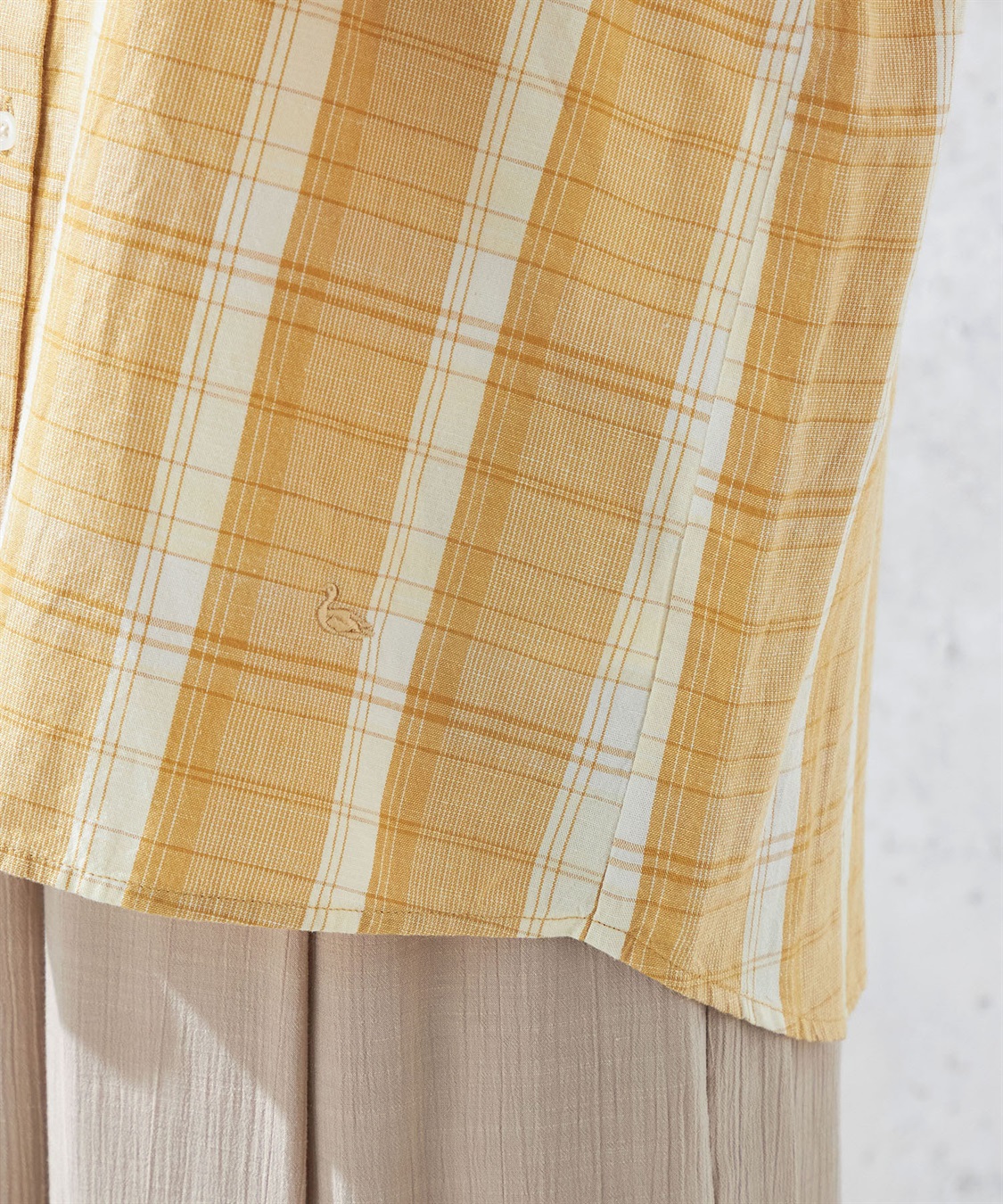 DECOY リネンブレンドチェックブラウス_sub_6