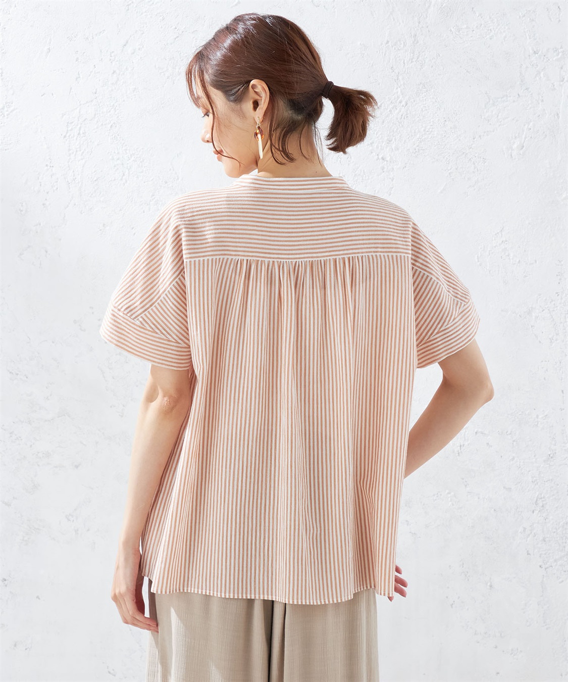 DECOY オーガニックコットンシャンブレーシャツドットプリントブラウス_sub_3