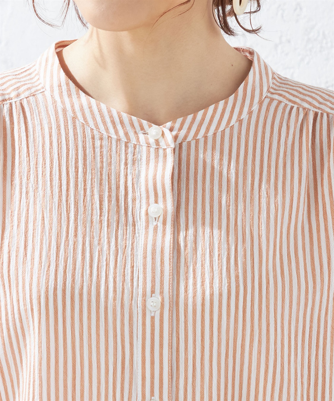 DECOY オーガニックコットンシャンブレーシャツドットプリントブラウス_sub_4