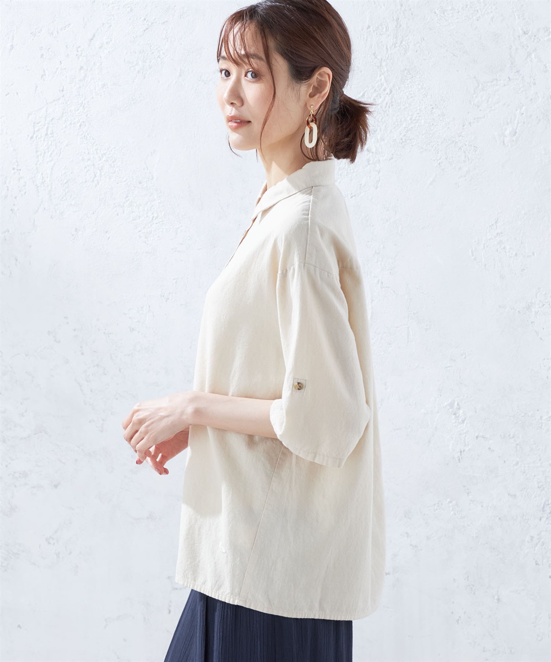 DECOY リネンブレンドブラウス_sub_2