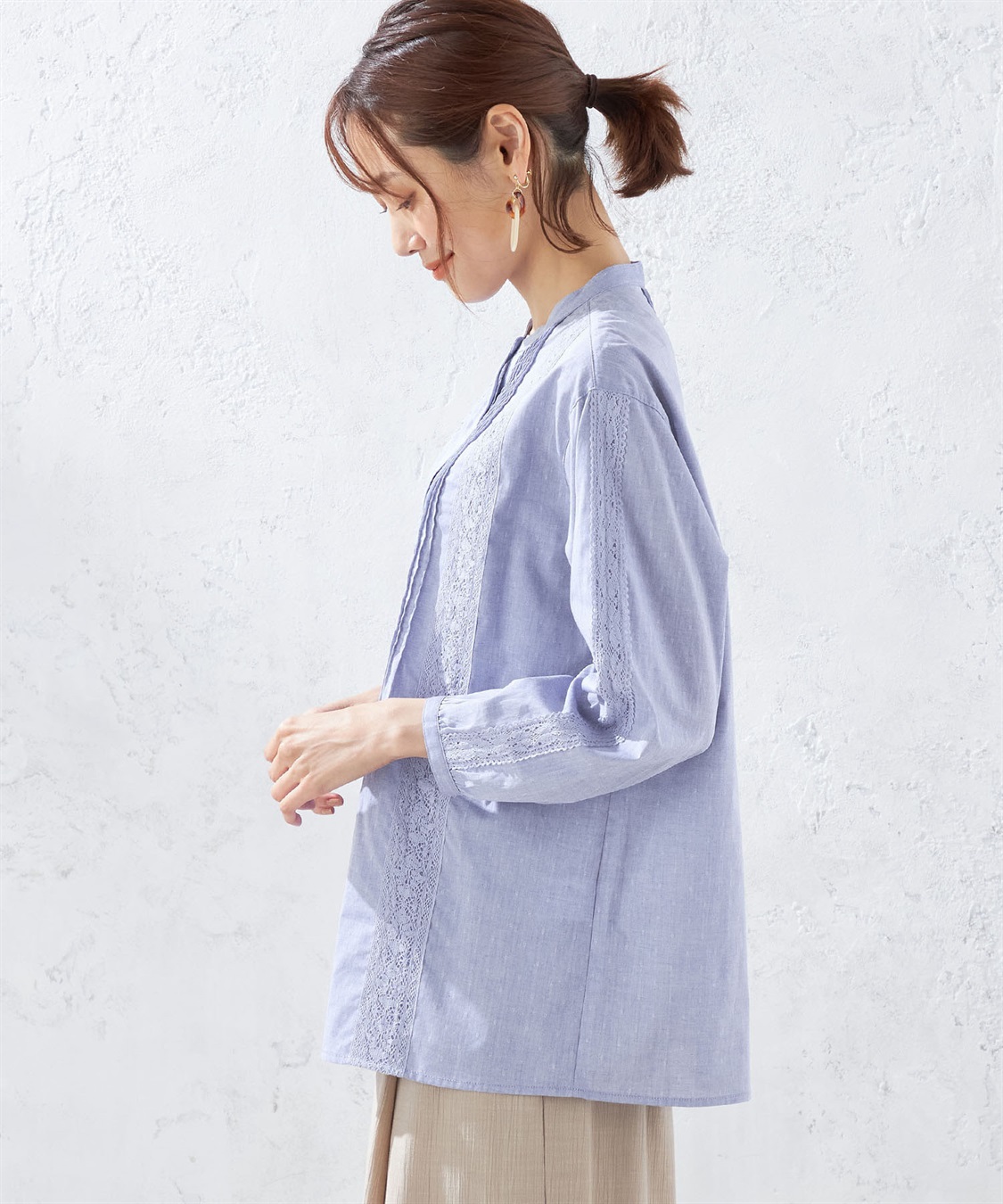 DECOY ピンタックレースブラウス_sub_1