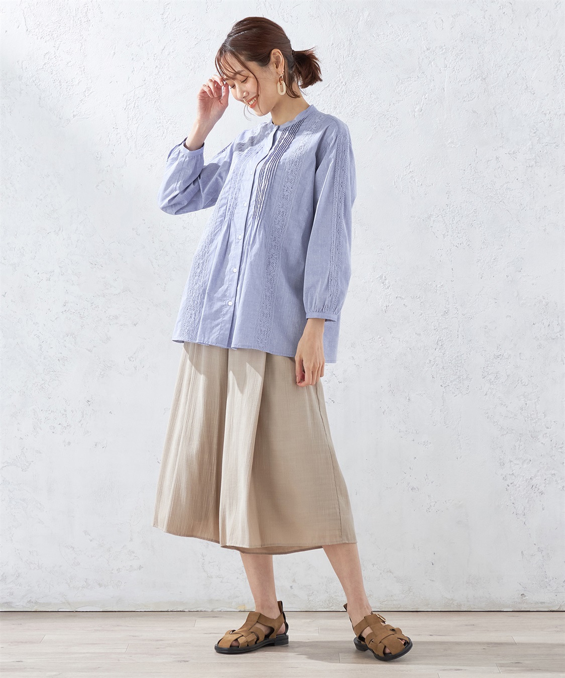 ピンタックレースブラウス DECOY｜クロスプラス公式通販サイト