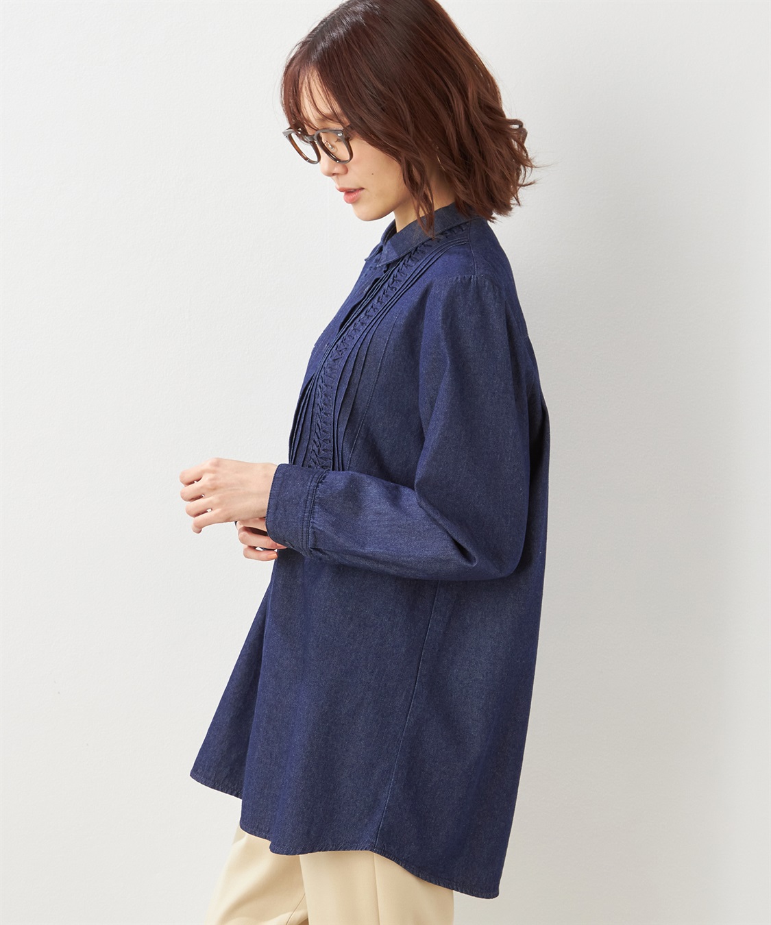 DECOY ピンタックデニムブラウス_sub_1