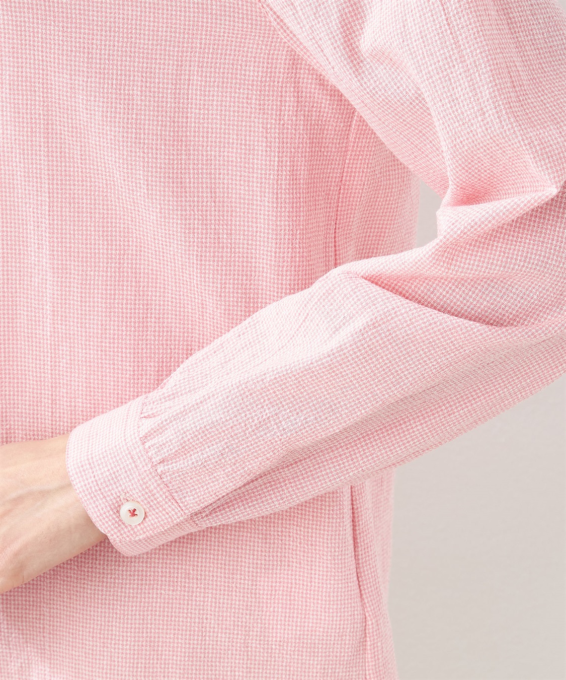 DECOY 【オーガニックコットン】ミニチェック襟フリルブラウス_sub_4