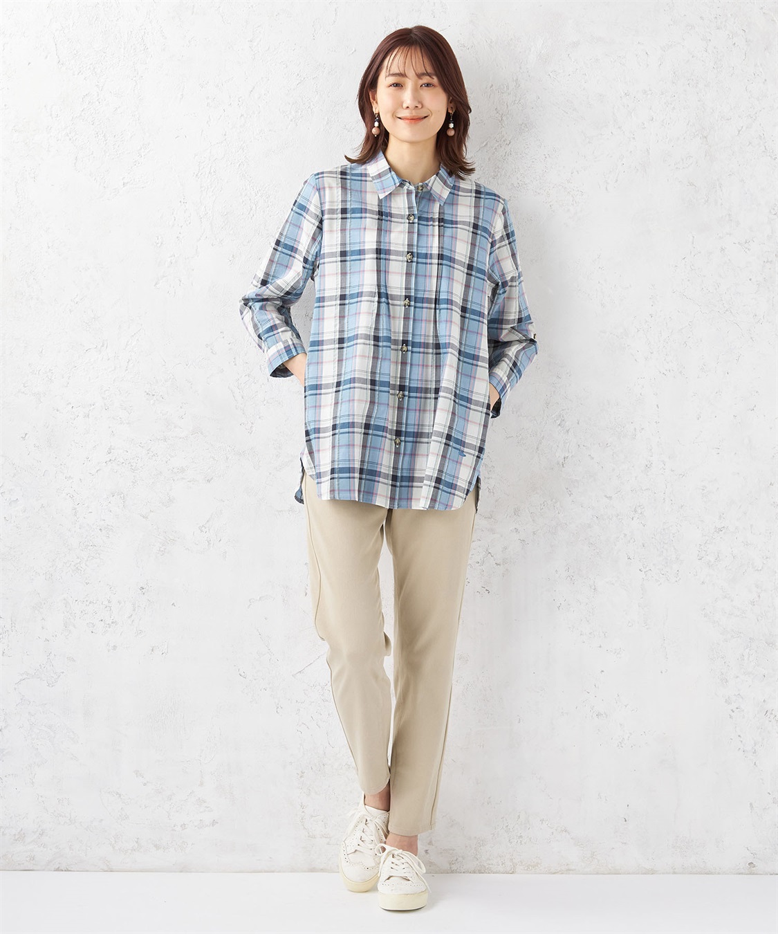DECOY オーガニックコットンチェックブラウス_sub_9