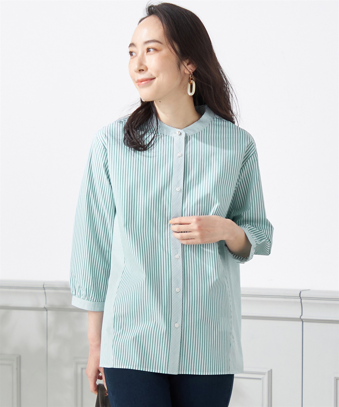 DECOY ストライプブラウス_sub_10